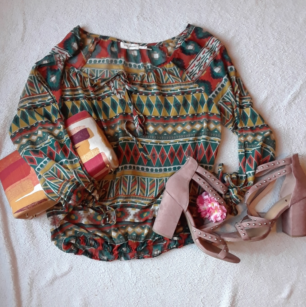 Boho Open Shoulder Top